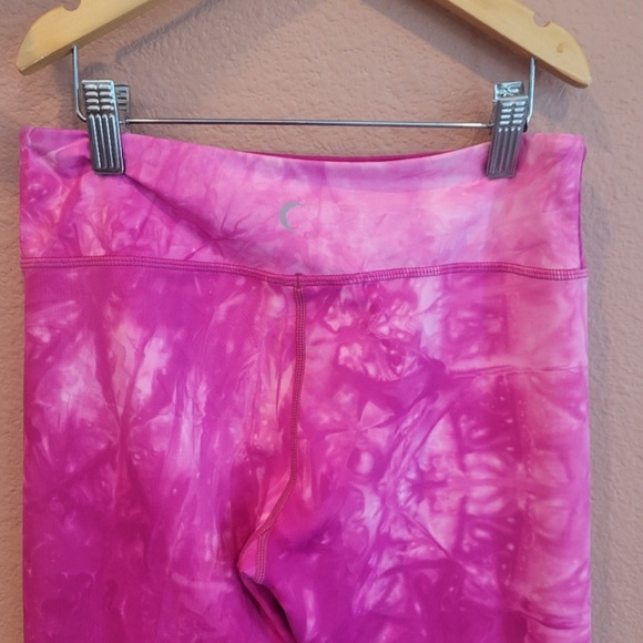 Zyia Active Hendrix Fuschia Pink Tie Dye Mesh Light n Tight Leggings Womens - Picture 7 of 7